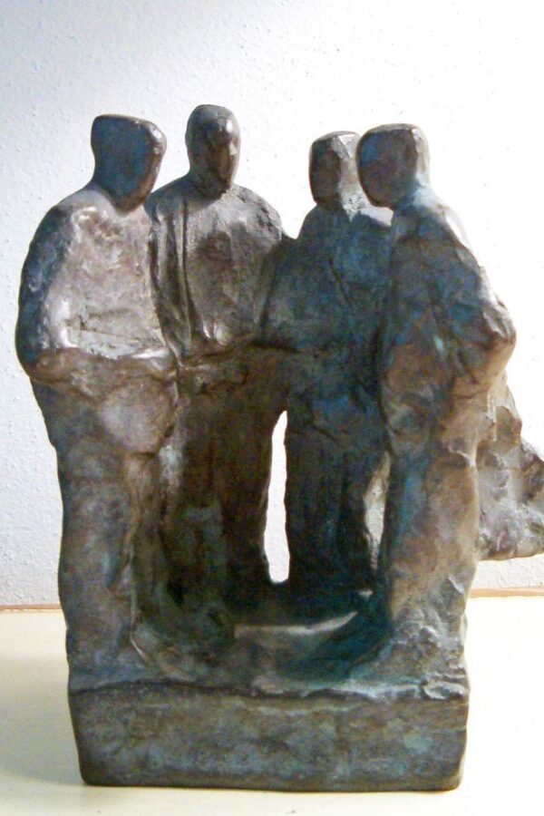 Werkoverleg, brons , 19 cm h
